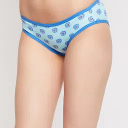 Clovia Blue Cotton Printed Bikini Panty image 3