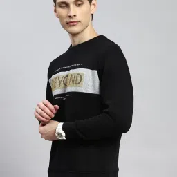 Monte Carlo Black Cotton Regular Fit Printed Sweatshirt image 3