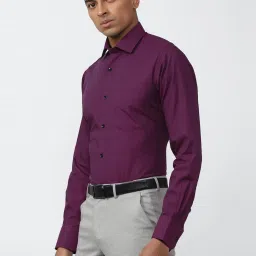 Van Heusen Purple Cotton Regular Fit Shirt image 3
