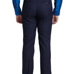 Park Avenue Blue Regular Fit Texture Trousers image 2