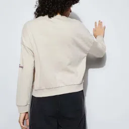 Ginger By Lifestyle Beige Cotton Regular Fit Printed Sweatshirt image 3