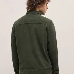 The Bear House Green Polyester Regular Fit Textured Casual Jacket image 2