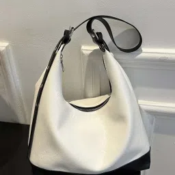 Styli White Solid Hobo Handbag image 2