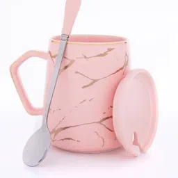 Gibox Pink Ceramic Ceramic Cups And Saucers - Set Of 2 image 4