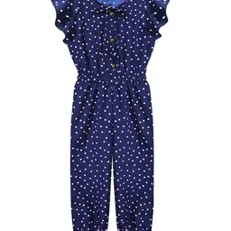 A.T.U.N. Girls Navy Blue & White Polka Dots Printed Basic Jumpsuit-picture-21