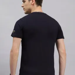 Monte Carlo Navy Blue Regular Fit Printed T-Shirt image 2