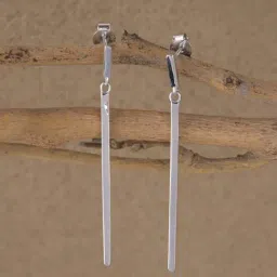 Clara 925 Sterling Silver Platinum Plated Sally Long Earrings for Women-image-76