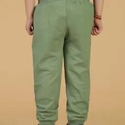 Tales & Stories Kids Olive Cotton Logo Joggers image 2