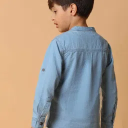 Tales & Stories Kids Blue Cotton Regular Fit Full Sleeves Shirt image 2