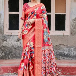 ALMAARI FASHION Floral Woven Design Art Silk Kanjeevaram Saree image 3