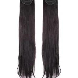 Bronson Professional Side Patch Straight 2 Clip-In Hair Extensions Natural Brown No. 2 - 24 Inches image 2