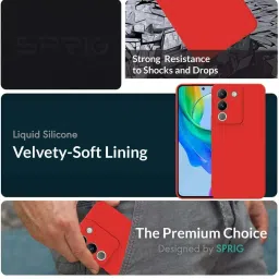 Sprig Back Cover for Vivo T3 5G (Red) image 2