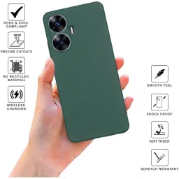 Sprig TPU Matte Back Cover for REALME C55 (Green) image 2