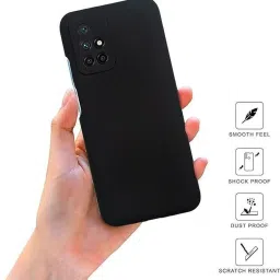 Sprig Liquid Silicone Back Cover for Mi Redmi 10 Prime (Black) image 2