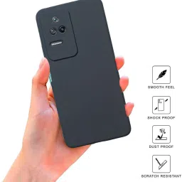 Sprig Liquid Silicone Back Cover for POCO F4 5G (Grey) image 2