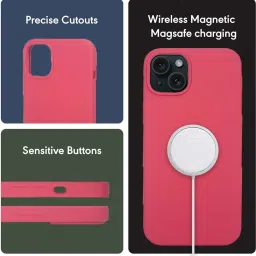 Sprig Liquid Silicone Back Cover for Apple iPhone 15 Plus (Red) image 2
