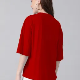 Kotty Red Relaxed Fit Oversized T-Shirt image 2