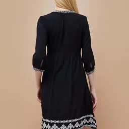 Fame Forever By Lifestyle Black Regular Fit Embroidered Dress image 2