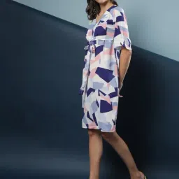 Campus Sutra Multicolored Abstract Print Dress image 3