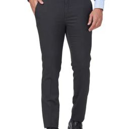 Raymond Grey Slim Fit Texture Trousers-picture-16