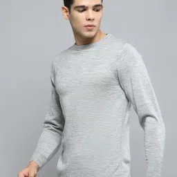 Cloak & Decker by Monte Carlo Grey Regular Fit Pullover image 3