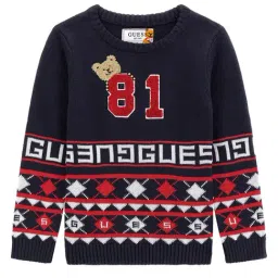Guess Kids Smart Blue Logo Regular Fit Sweater-image-14