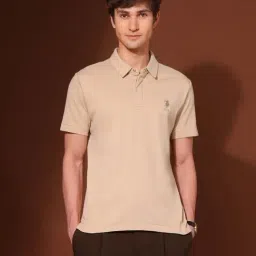 U.S. Polo Assn. Beige Cotton Slim Fit Polo T-Shirt-picture-20