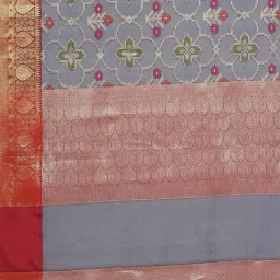 Banarasi Silk Works Navy Woven Saree With Unstitched Blouse image 4