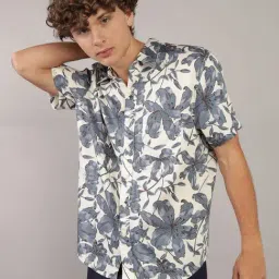 American Eagle White Regular Fit Floral Print Shirt-picture-31