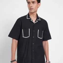 People By Pantaloons Black Relaxed Fit Printed Shirt-image-78