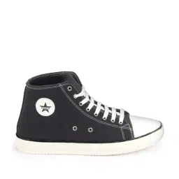 Fausto Men's Black Ankle High Sneakers-picture-12