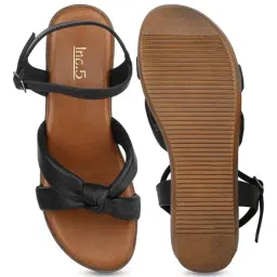 Inc.5 Women's Black Ankle Strap Wedges image 4