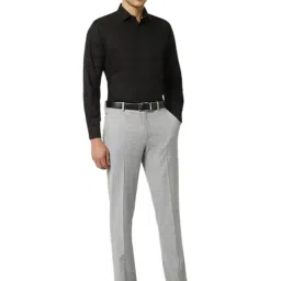 Van Heusen Black Cotton Regular Fit Checks Shirt image 5
