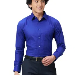 Raymond Violet Cotton Classic Fit Texture Shirts-picture-27