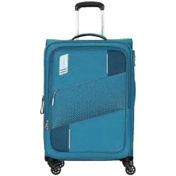 American Tourister Spruce Blue Textured Soft Medium Trolley Bag - 71 cm-image-95