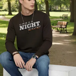 Moda Rapido Mens Printed Round Neck sweatshirt Regular Fit long sleeve-picture-32