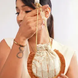 Jaypore Beige Medium Potli image 2