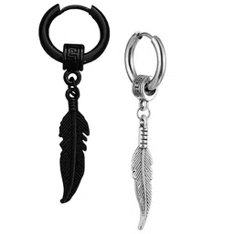 M Men Style Stainless Steel Geometric Hoop Earrings image 4