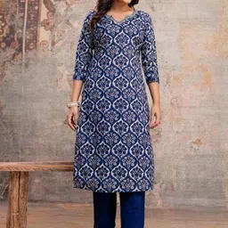 Araaha Women Ethnic Motifs Printed Regular Sequinned Pure Cotton Kurta with Trousers & With Dupatta image 2