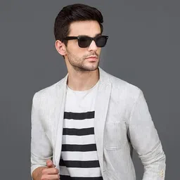 arzonai Classic Black Square UV Protected Stylish Unisex Sunglasses (Standard) image 5