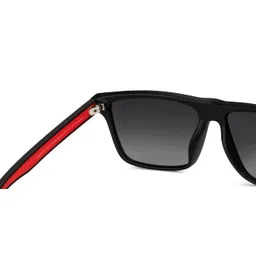 vincent chase eyewear VINCENT CHASE EYEWEARVincent Chase By Lenskart | Matte Black Red Full Rim Square Branded Latest and Stylish Sunglasses | 100% UV Protected | Men & Women | Large | VC S14457 image 3
