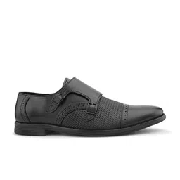 FELELOZ LONDON Men Textured Genuine Leather Formal Monk Shoes image 4