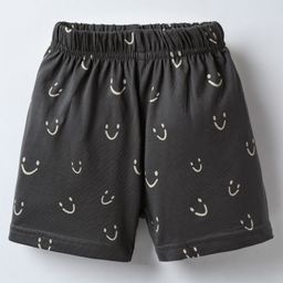 Ollypop Sinker Knee Length Shorts With Smile Print - Grey-picture-15