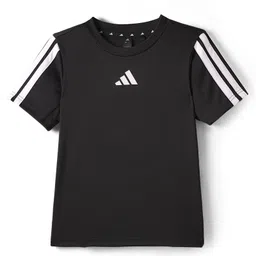 Adidas Kids Knit Half Sleeves T-Shirt With Logo Print - Black-image-95