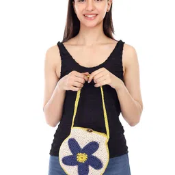 ITIHASIKALA Women Cotton Flower Crochet Shoulder Bag-picture-25