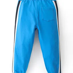 Babyhug Cotton Looper Knit Full Length Lounge Pant Text Printed - Blue image 2