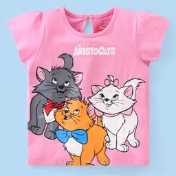 Babyhug Disney Cotton Knit Half Sleeves Tops with Aristocats Marie Graphics Pack Of 3 - Multicolour image 2