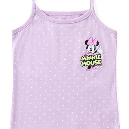 Babyhug Disney Singlet Sleeves Slips with Polka Dots & Minnie Mouse Print Pack of 3 - Pink Purple & Green image 2