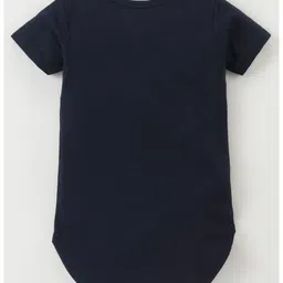 BLUSHES 100% Cotton Fathers Day Theme Half Sleeves I Love My Papa Text Printed Onesie - Navy Blue image 3