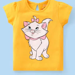 Babyhug Disney Cotton Knit Half Sleeves Tops with Aristocats Marie Graphics Pack Of 3 - Multicolour image 4